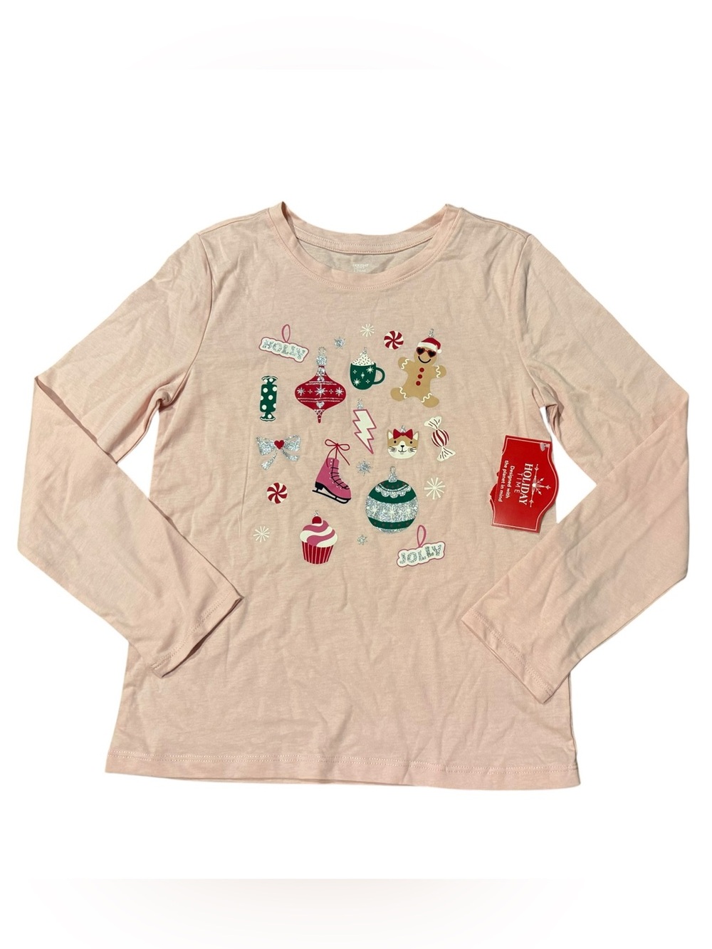 Holiday Time Long Sleeve Christmas Vacation Shirt Size Large 10/12 NWT